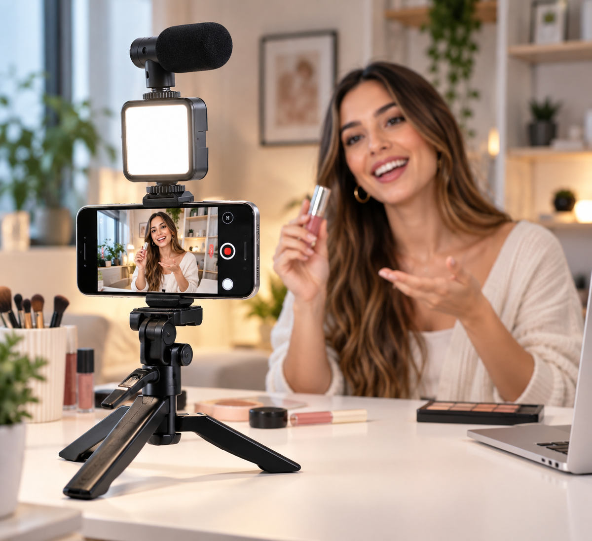 Tripode extensible con micrófono