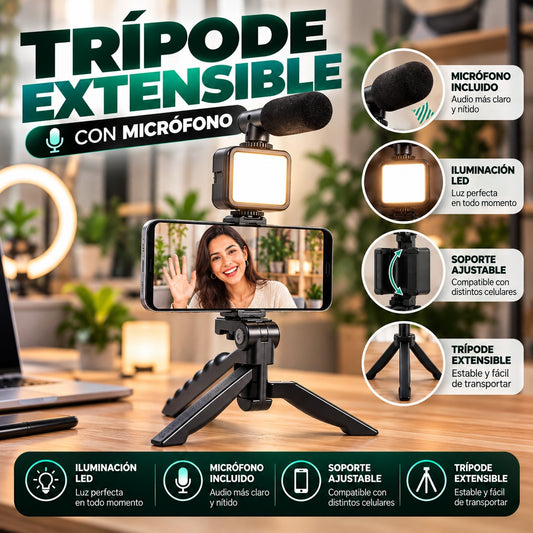 Tripode extensible con micrófono